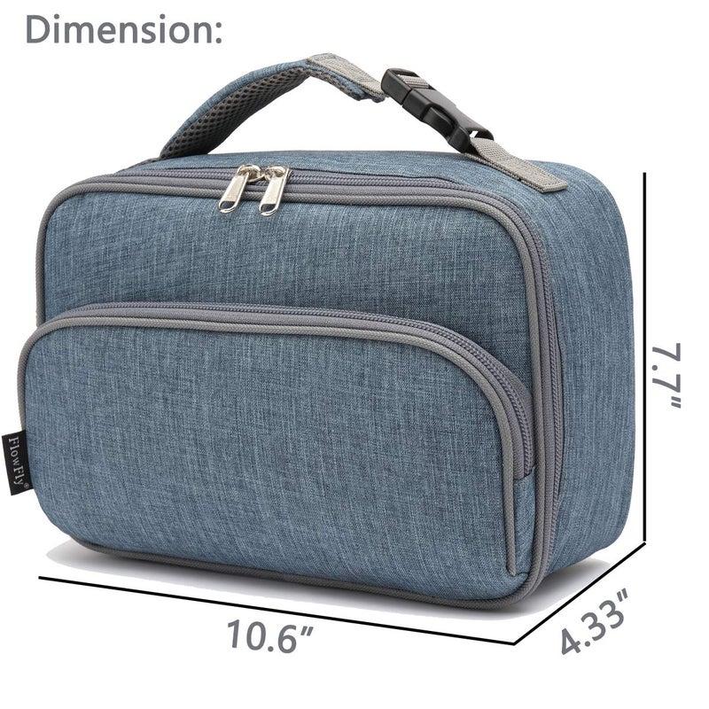 FlowFly Kids Lunch box Insulated Soft Bag Mini Cooler Back to School Thermal Meal Tote Kit for Girls, Boys,Navy - Image 3